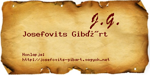 Josefovits Gibárt névjegykártya